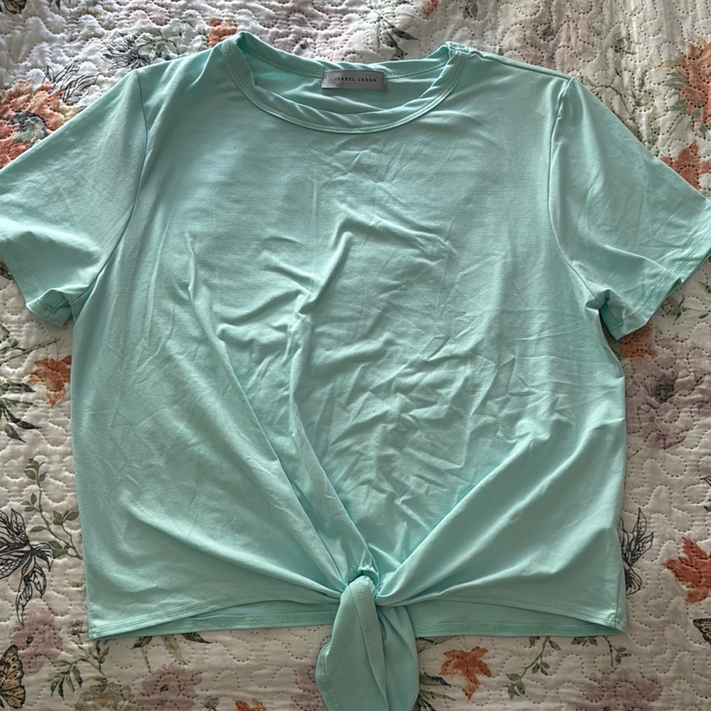 Mint Green Knot Front Top